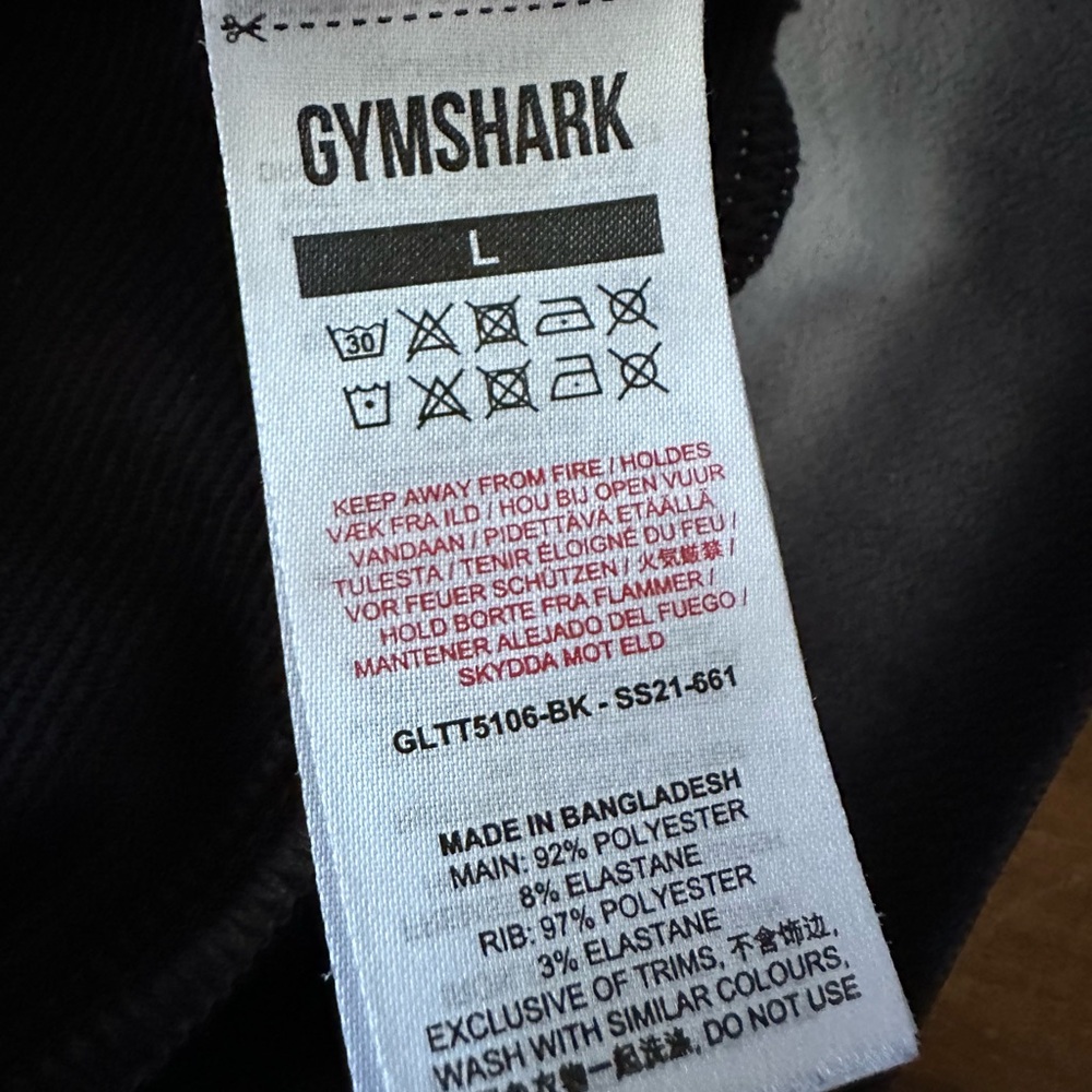 Gymshark‎ Recess black track top full zip ladies size Large - Picture 7 of 8